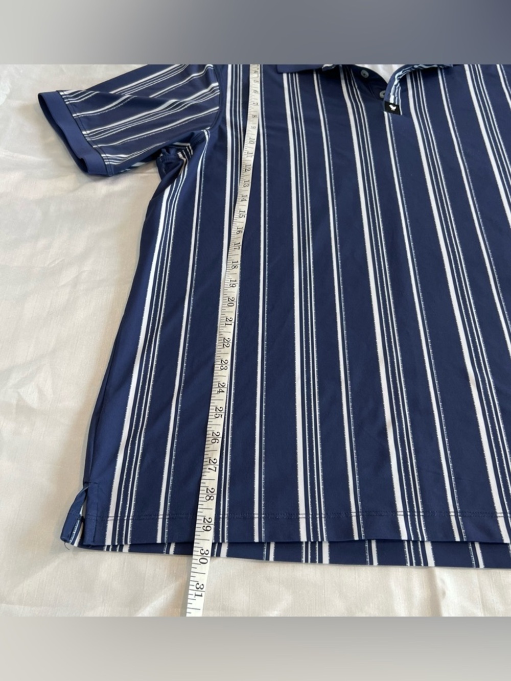 Bad Birdie Golf Navy and White Striped Polo - Picture 3 of 14